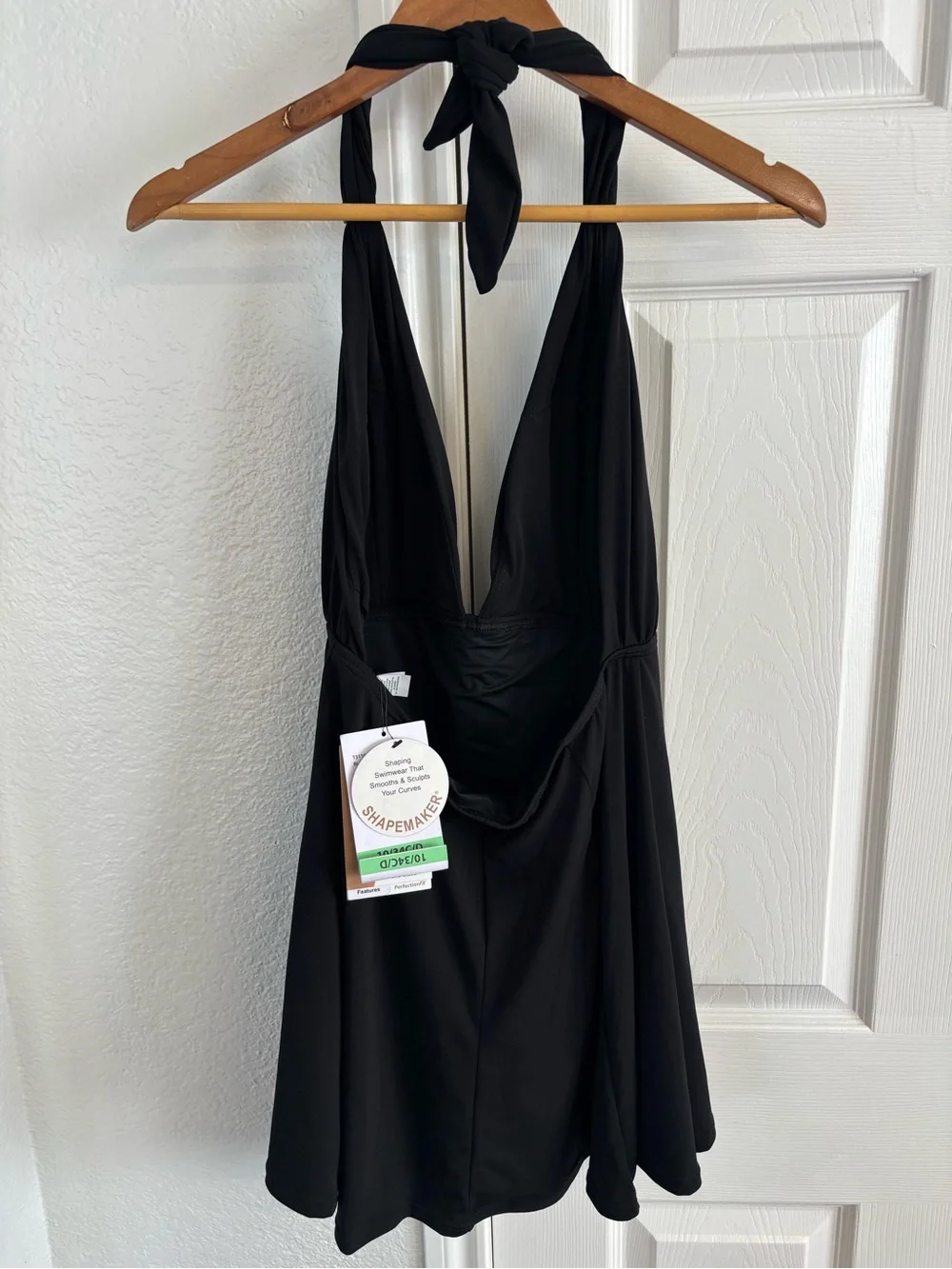 Contours by Coco Reef Phase Draped One Piece Halter Swim Dress Size 10 34C/D - Picture 3 of 6